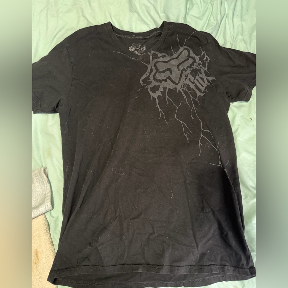 Black & grey Fox Racing graphic tee #skater